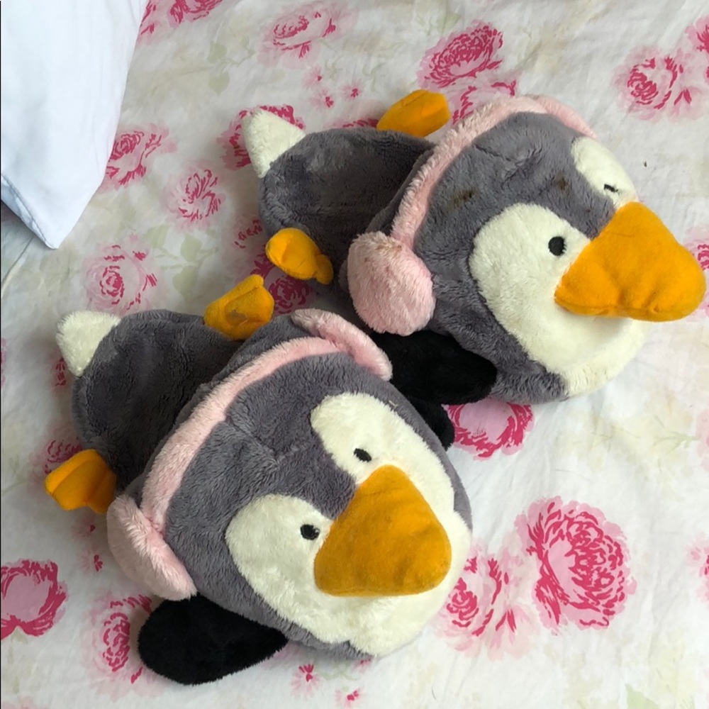 Cozy penguin slippers